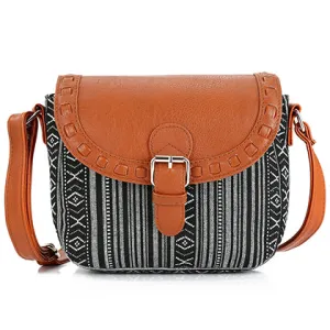 2017 Vintage Fabric Boho Aztec Tribal Female Handbag Women Crossbody Bag Ladies Shoulder Bag with PU Leather Messenger Bag