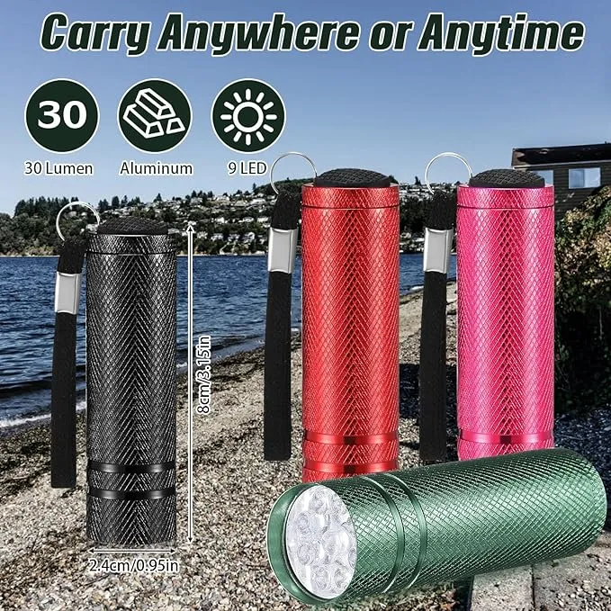 36 Pack Mini Flashlights Bulk, Bright Aluminum Handheld Flashlight with Lanyard, Small LED Flashlights for Kids Night Reading Emergency Hurricane Camping Party Favors(Fresh Color)