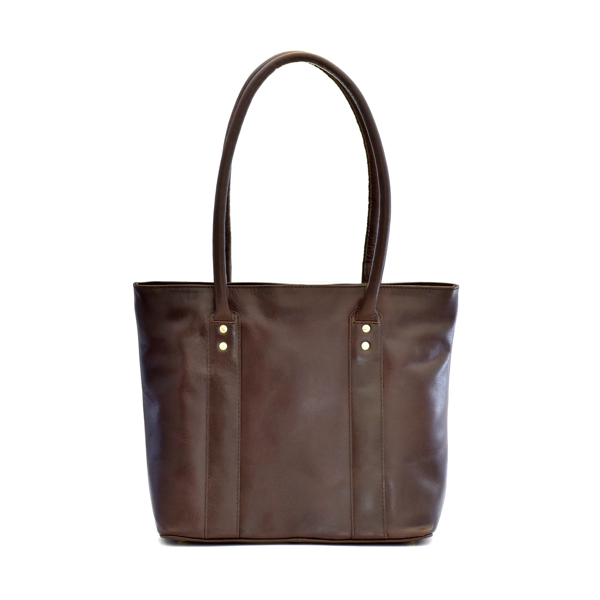 392004 Ladies Tote Bag in Dark Brown Full Grain Leather | Style n Craft