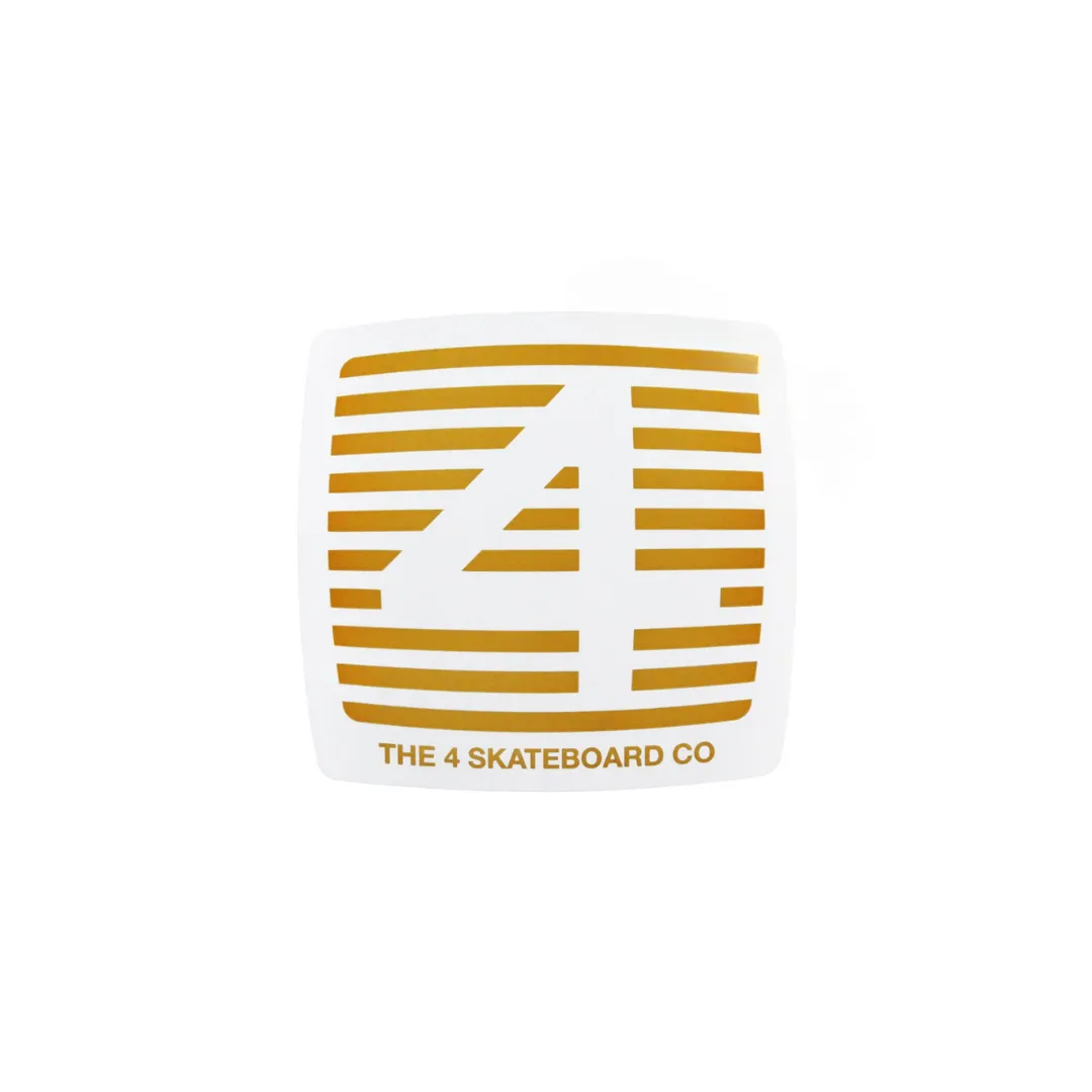 4 Skateboard Striped TV Sticker - Brown