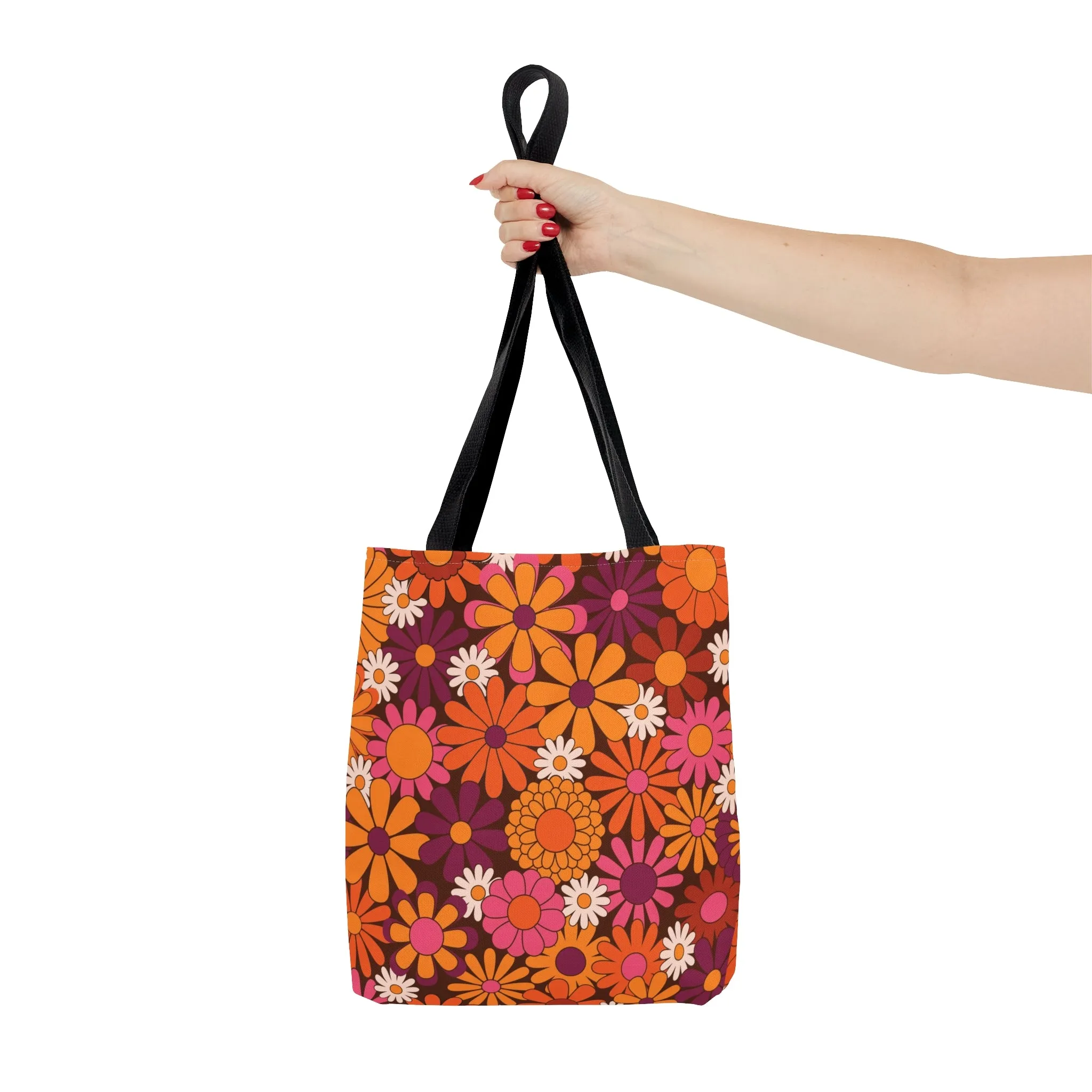 70s Hippie Flower Tote Bag