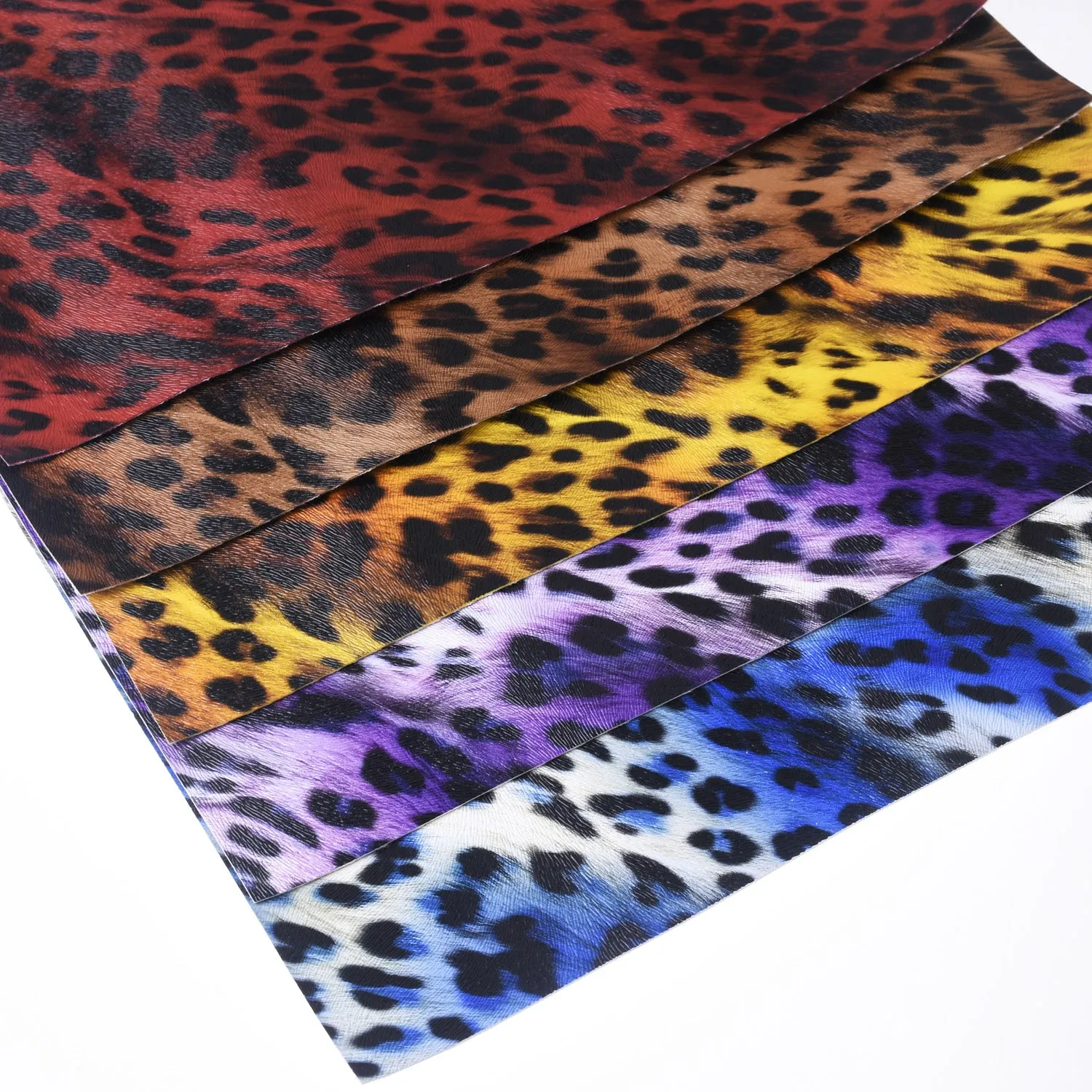 8*12" Leopard print Faux leather sheets Fabric Leather Fake Leather DIY Hair Bow Making Supplies 1pcs 102651