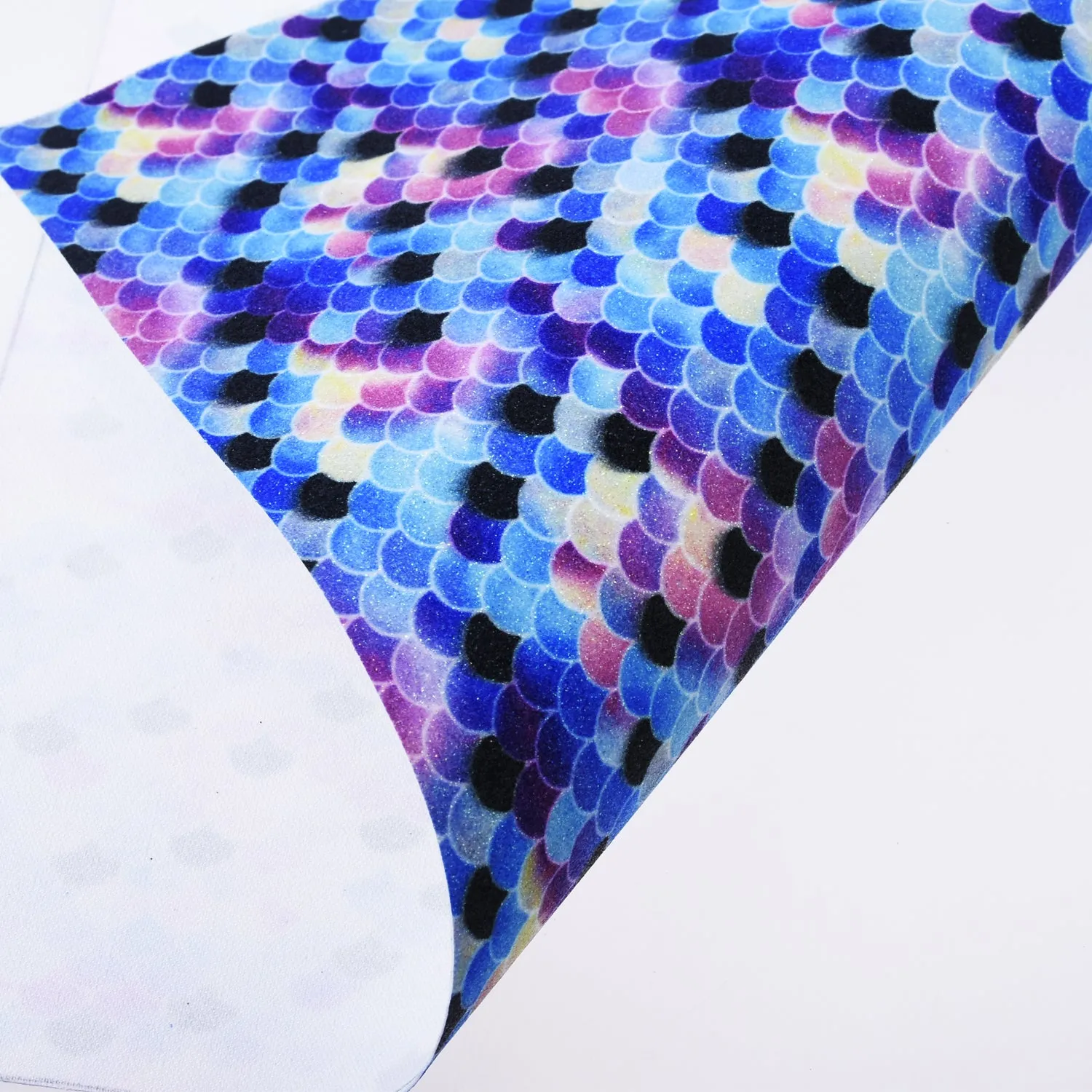 8*12" Mermaid Scales Glitter Faux leather sheets Earring Supplies Glitter Vinyl Sheets for craft 1pcs 102628