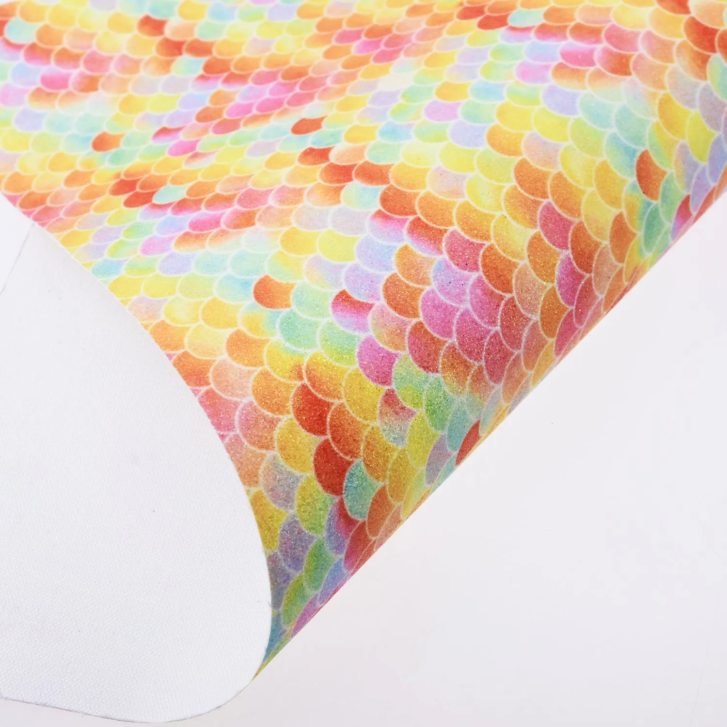 8*12" Mermaid Scales Glitter Faux leather sheets Earring Supplies Glitter Vinyl Sheets for craft 1pcs 102628