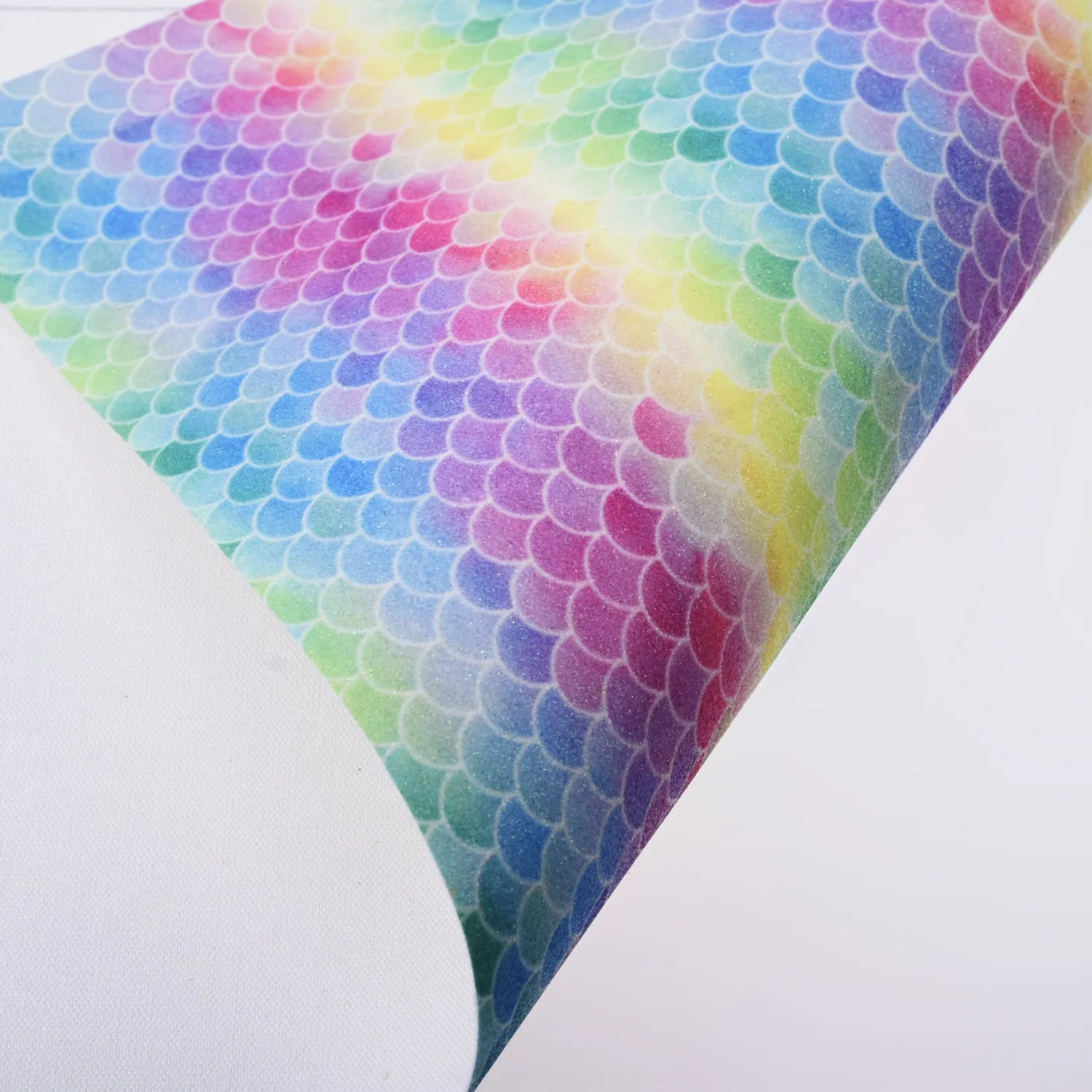 8*12" Mermaid Scales Glitter Faux leather sheets Earring Supplies Glitter Vinyl Sheets for craft 1pcs 102628