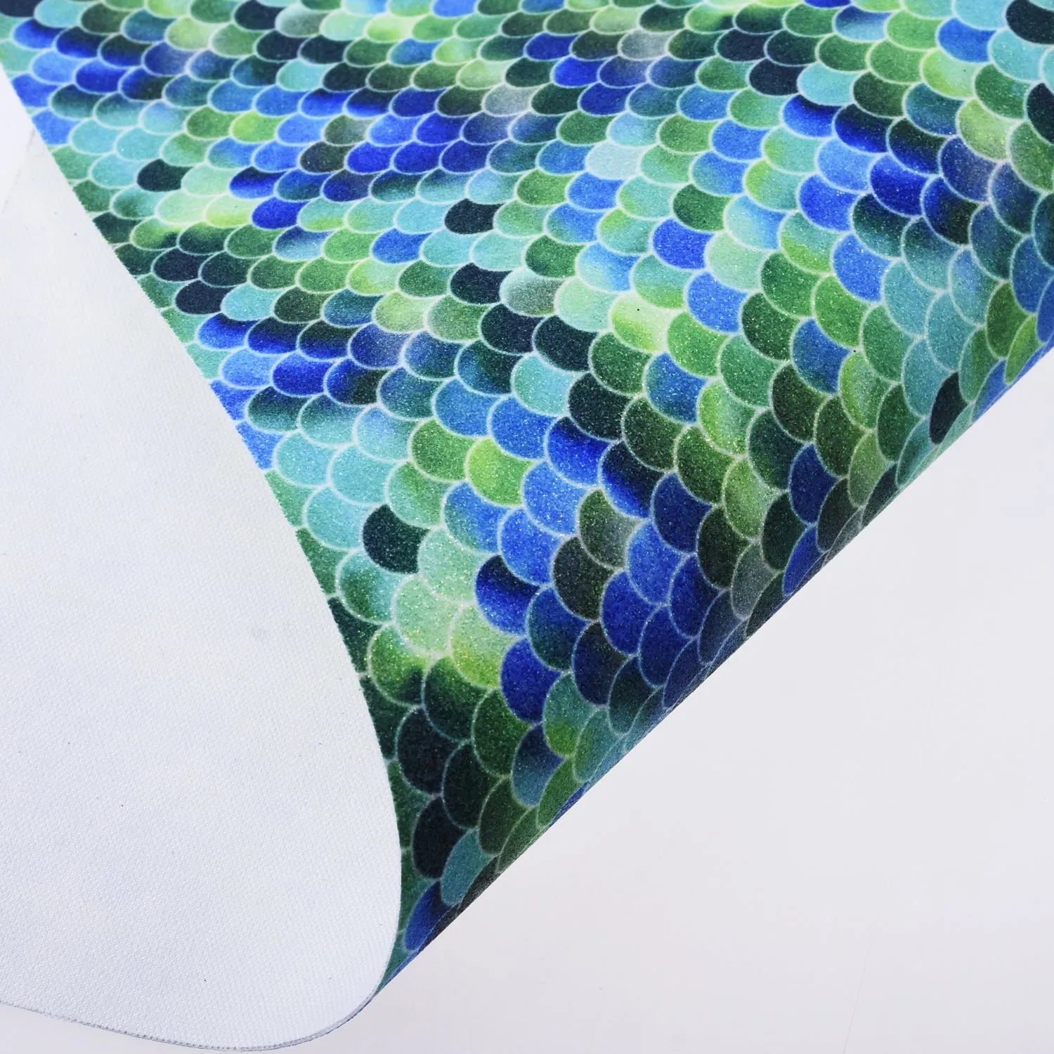 8*12" Mermaid Scales Glitter Faux leather sheets Earring Supplies Glitter Vinyl Sheets for craft 1pcs 102628