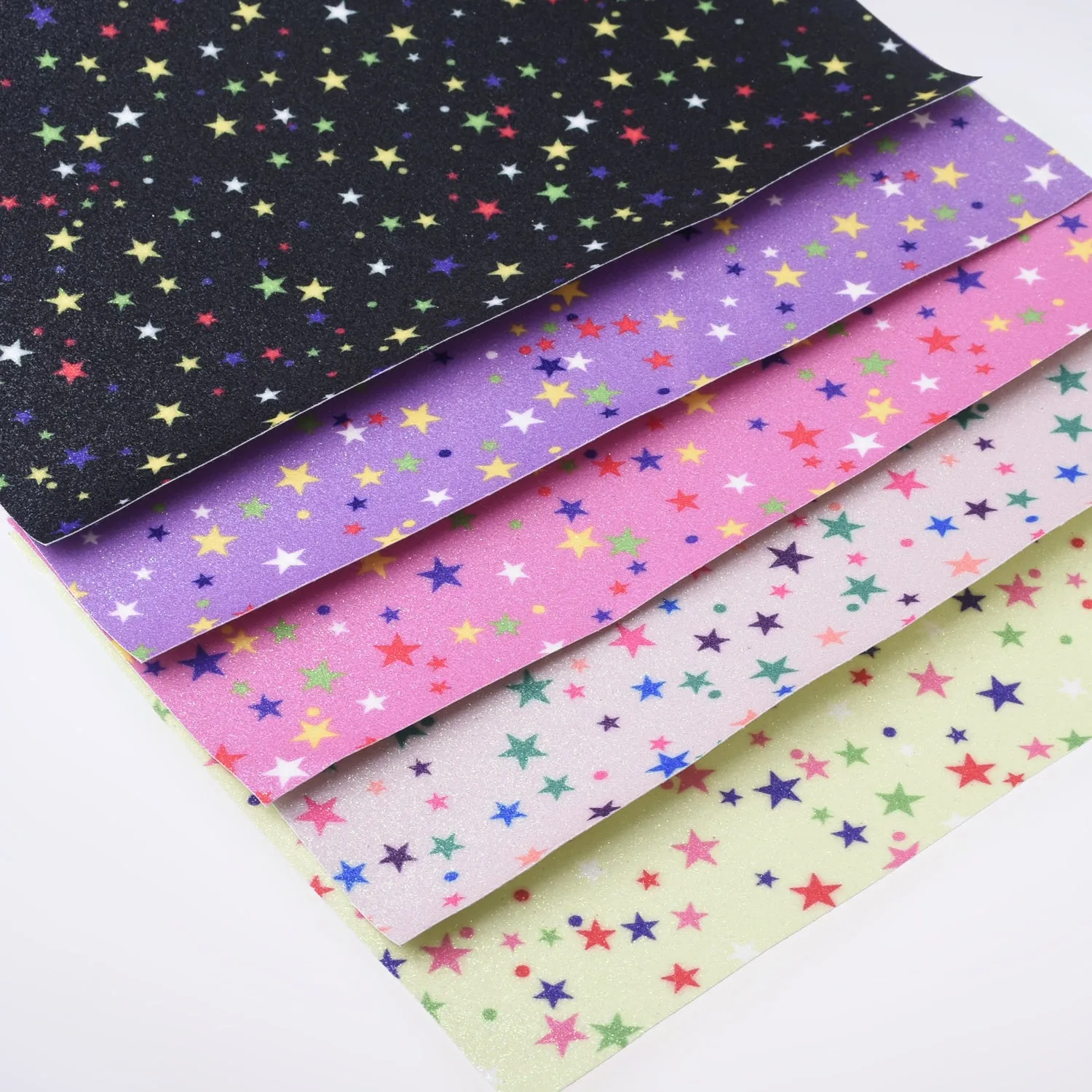 8*12" Night sky star Glitter Faux Leather Fabric Sheet Earring bag keychain Supplies 1pcs 102627