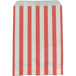 Accessories Red & White Candy Striped Paper Bags 7" x 9" Case of 1000