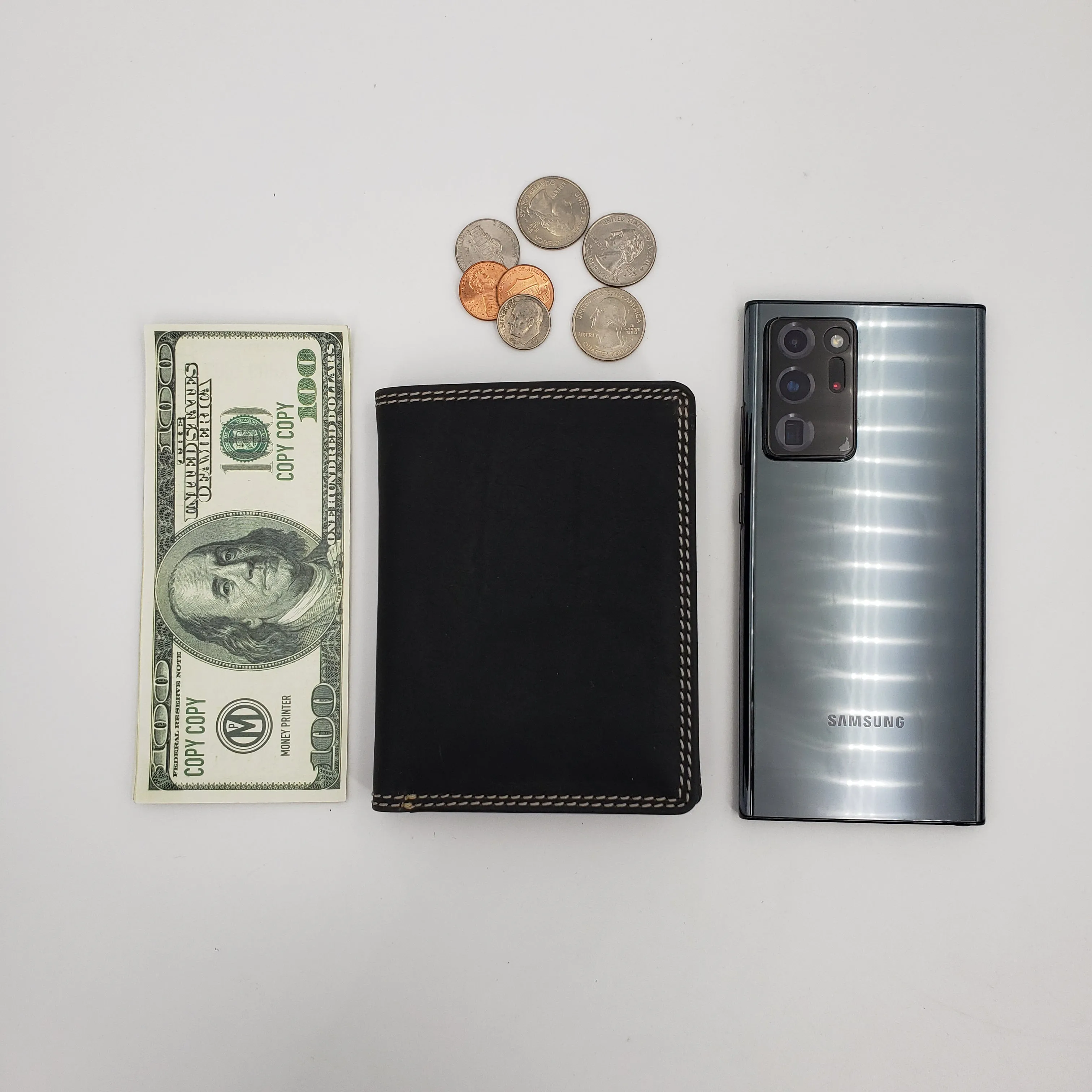 AG Wallets Vintage Distressed Leather Hipster Wallet with Coin Pocket