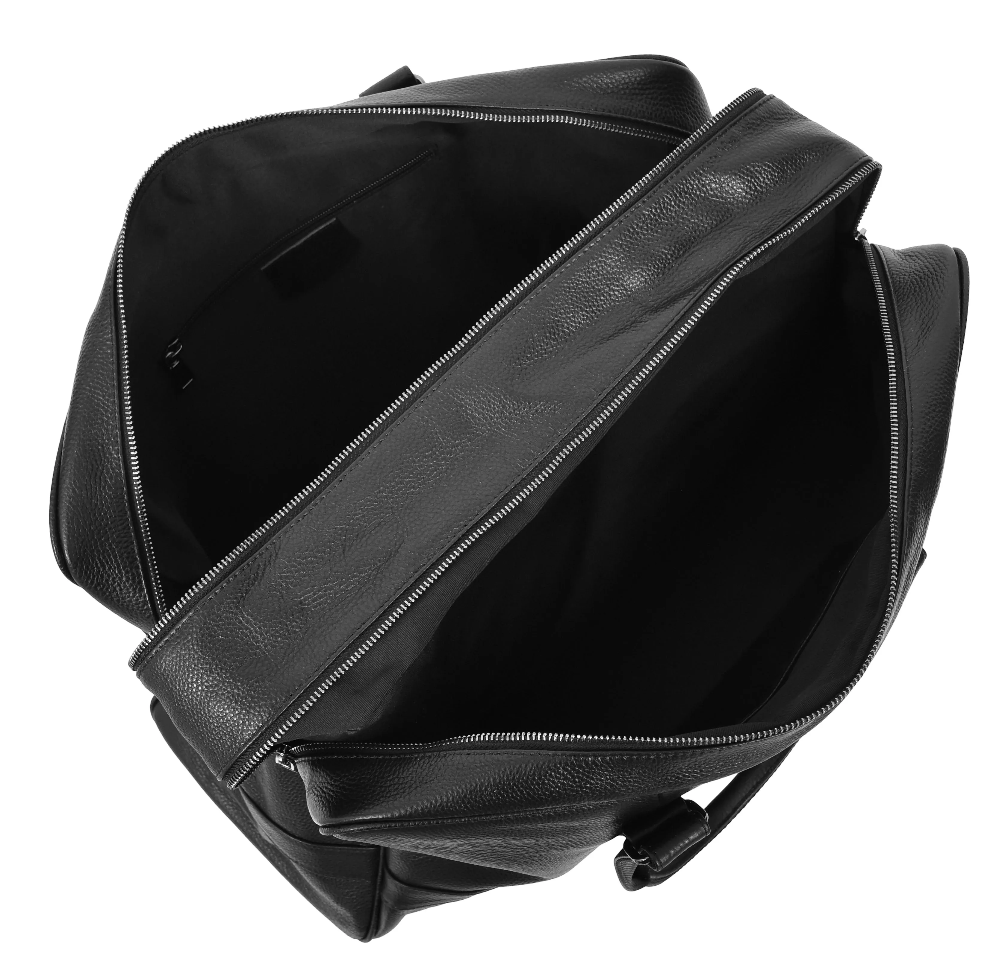 Alexis Leather Large Classic Weekend Travel Holdall Bag Black