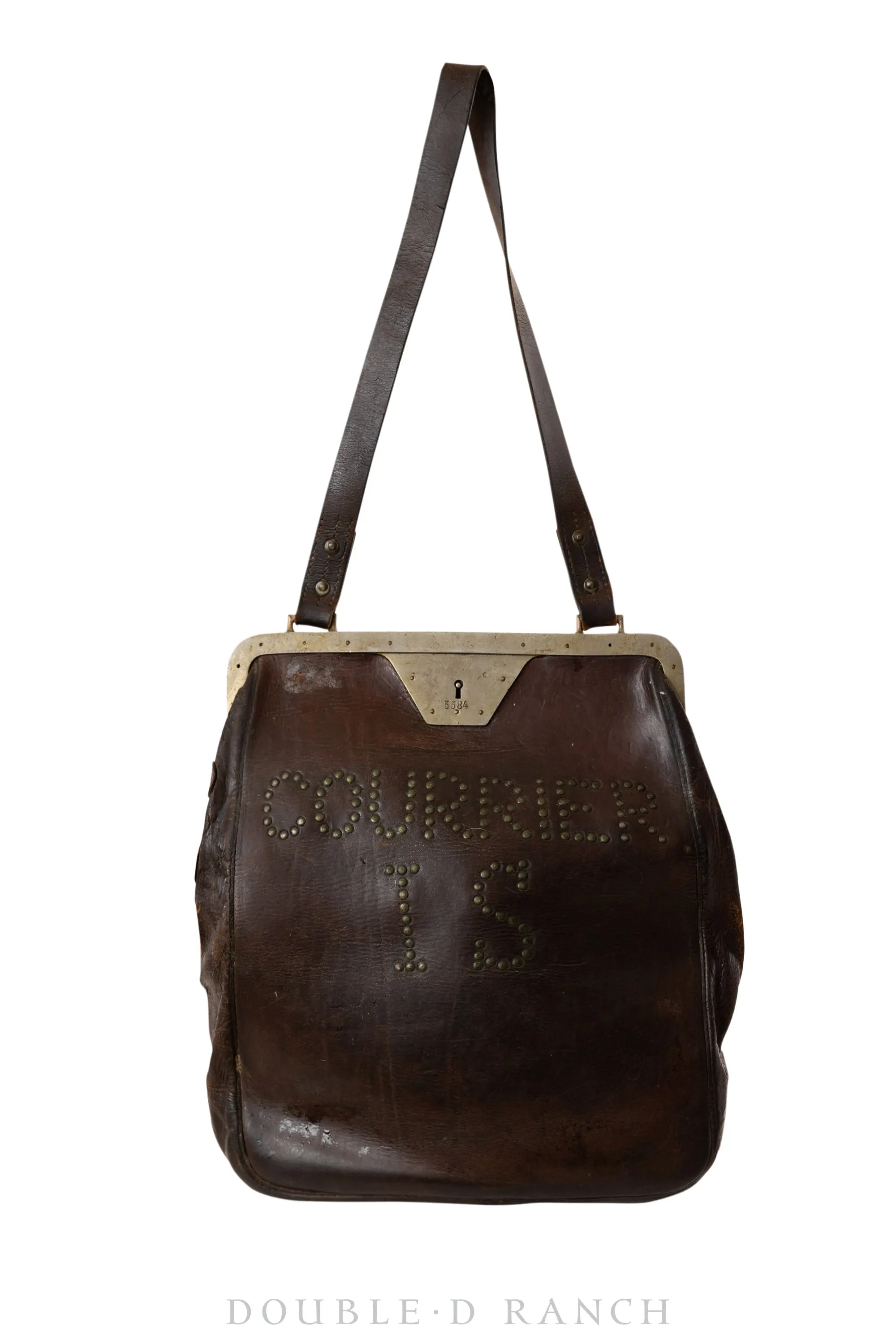 Bag, Leather, Messenger, Nailheads, "Courier I S", Vintage, 1093