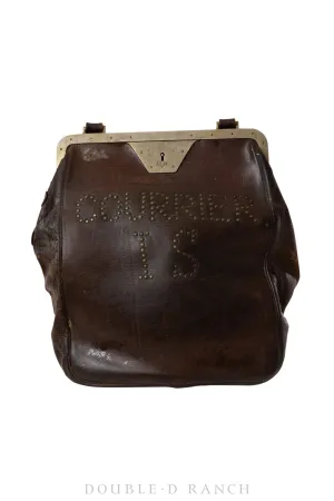 Bag, Leather, Messenger, Nailheads, "Courier I S", Vintage, 1093