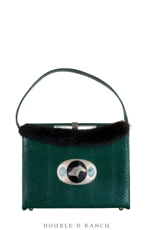 Bag, Silver Label,  Leather with Pewter Horse Buckle, Repurposed, 1380