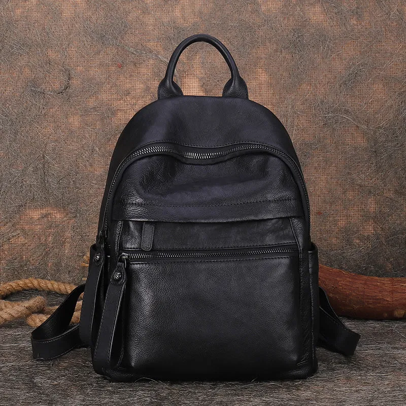 Best Vintage Green Leather Rucksack Bag Womens Vintage School Backpacks Leather Backpack Purse