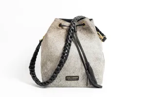 Black & White Cowhide Bucket Bag