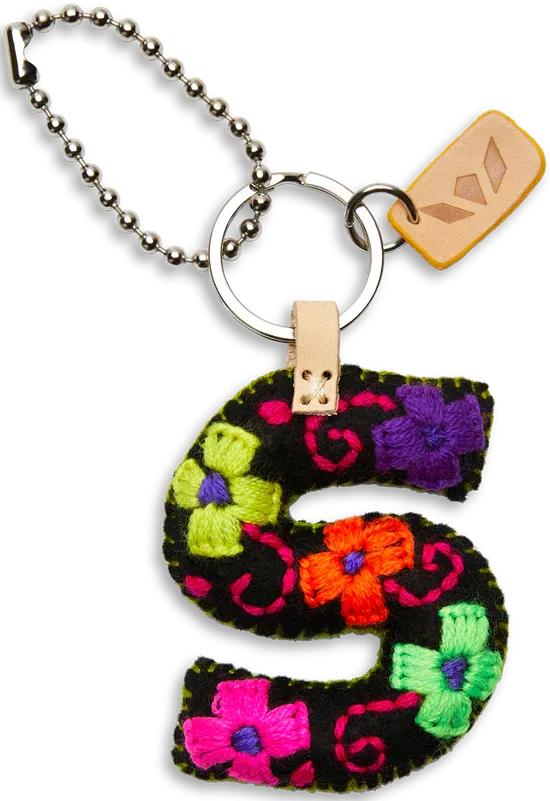 BLACK FELT ALPHABET CHARMS