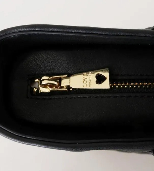 Black Quilted Faux Leather Tote Bag