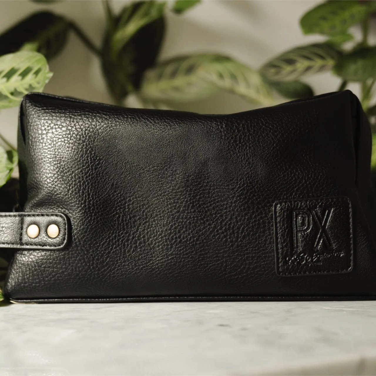 Black Vegan Leather Dopp Kit