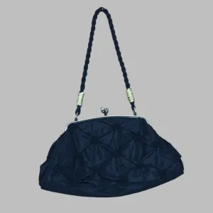 Black Vintage Ruched Purse