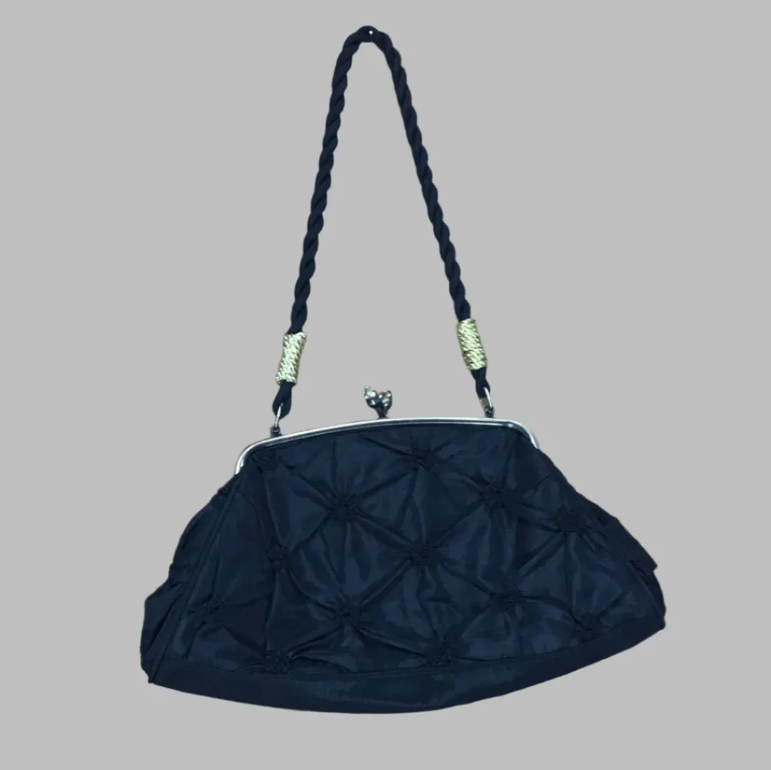 Black Vintage Ruched Purse