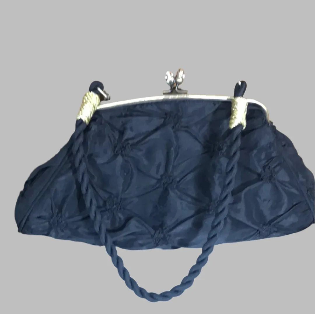 Black Vintage Ruched Purse