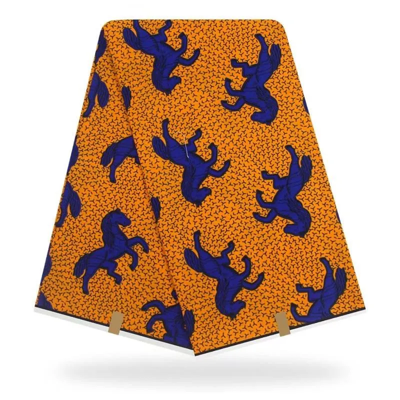 Blue Horse Pattern Design Fabric