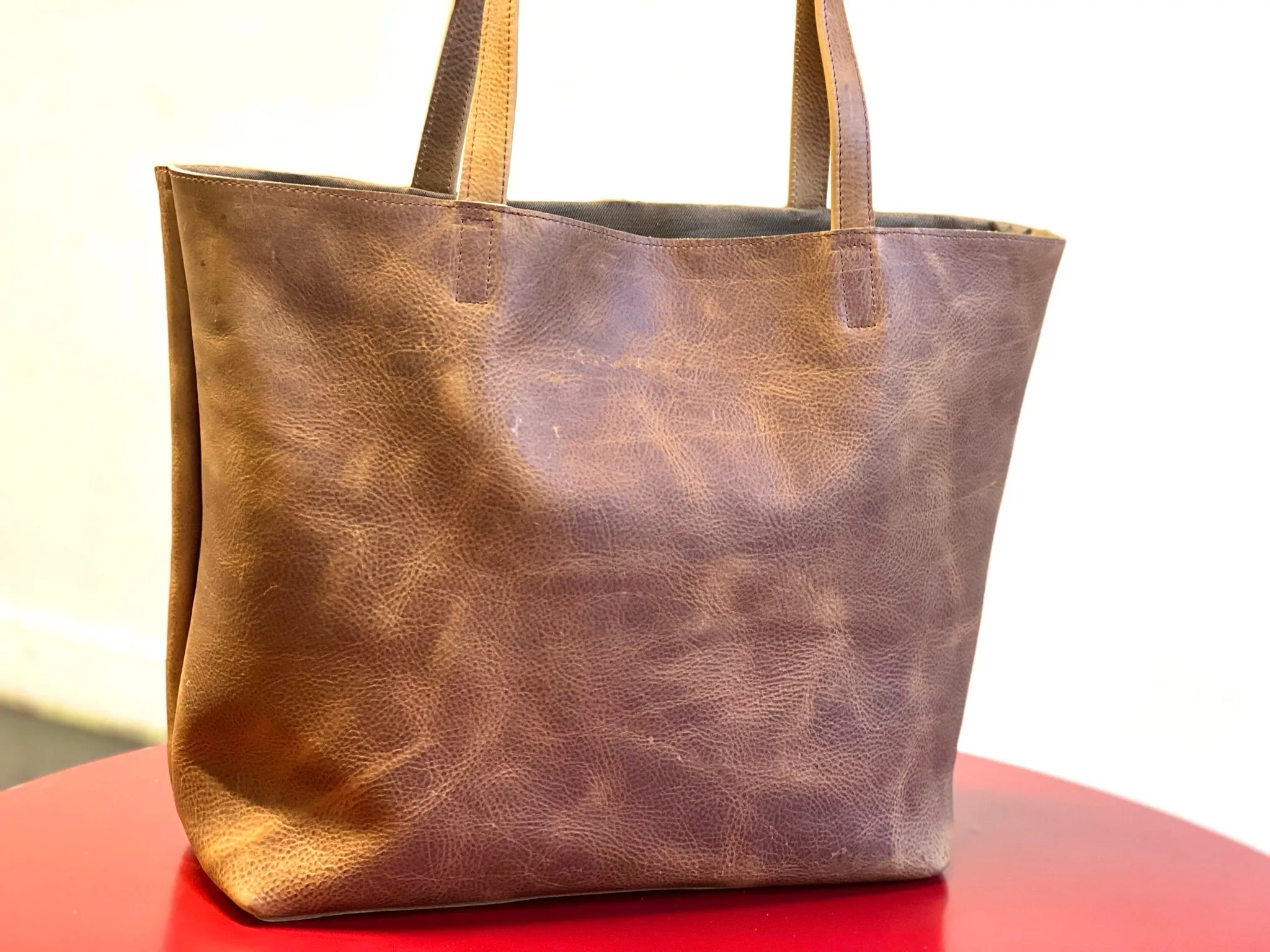 Boho chic braided leather bag, vintage tan