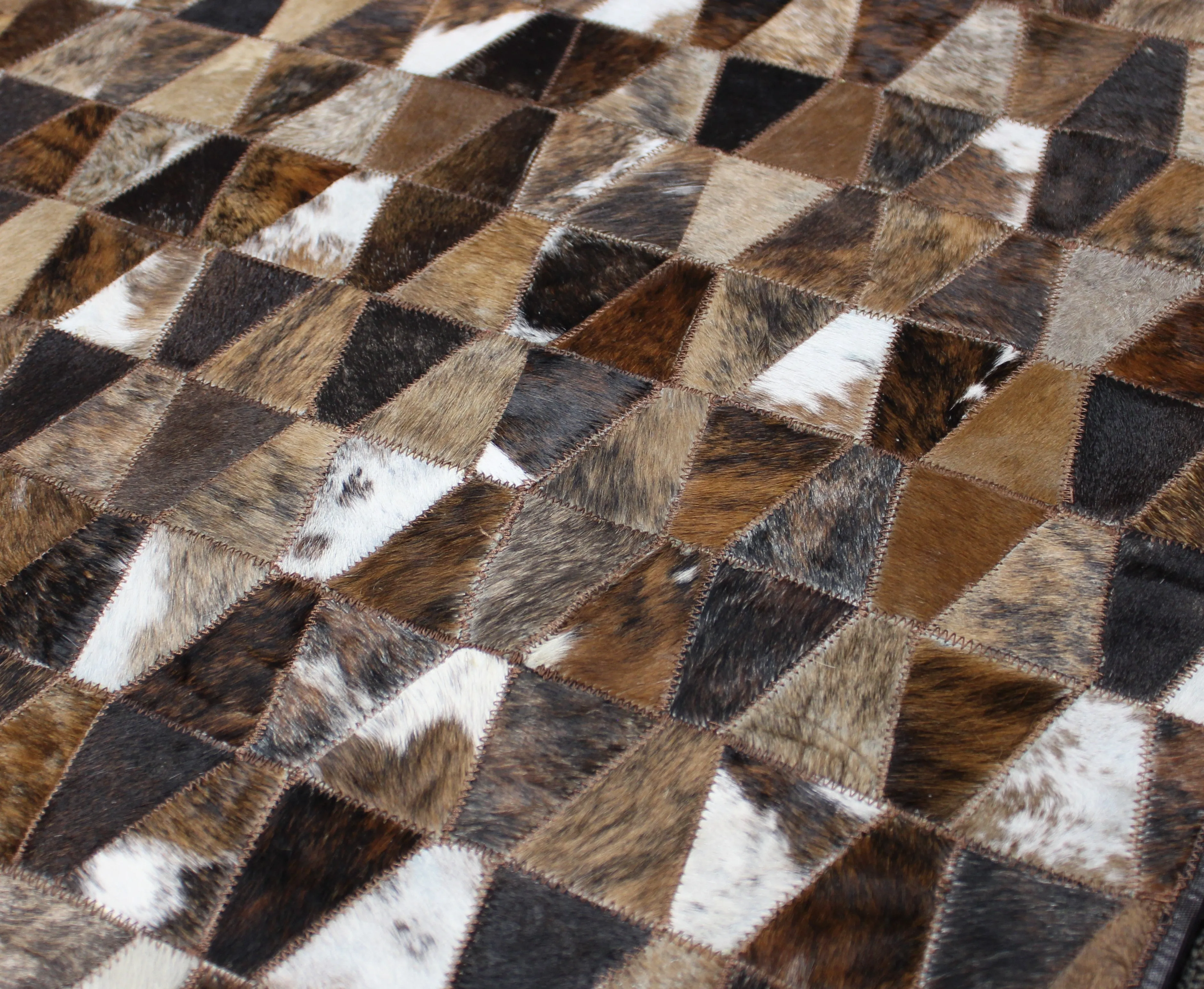 Brindle Patchwork Cowhide Rug – Size 31 x 48 IN | 79x 122 cm | Premium Cowhide Rug