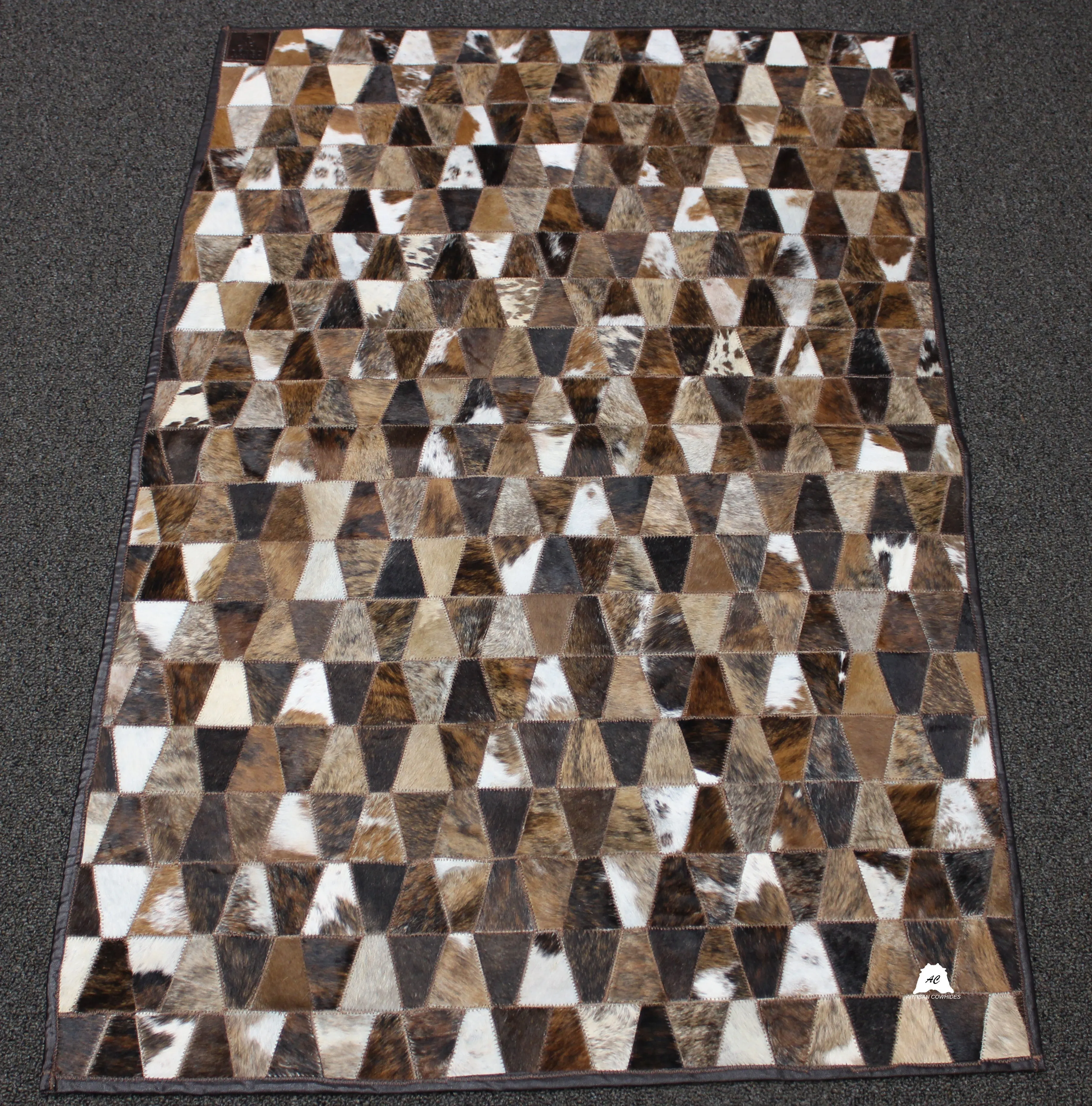 Brindle Patchwork Cowhide Rug – Size 31 x 48 IN | 79x 122 cm | Premium Cowhide Rug