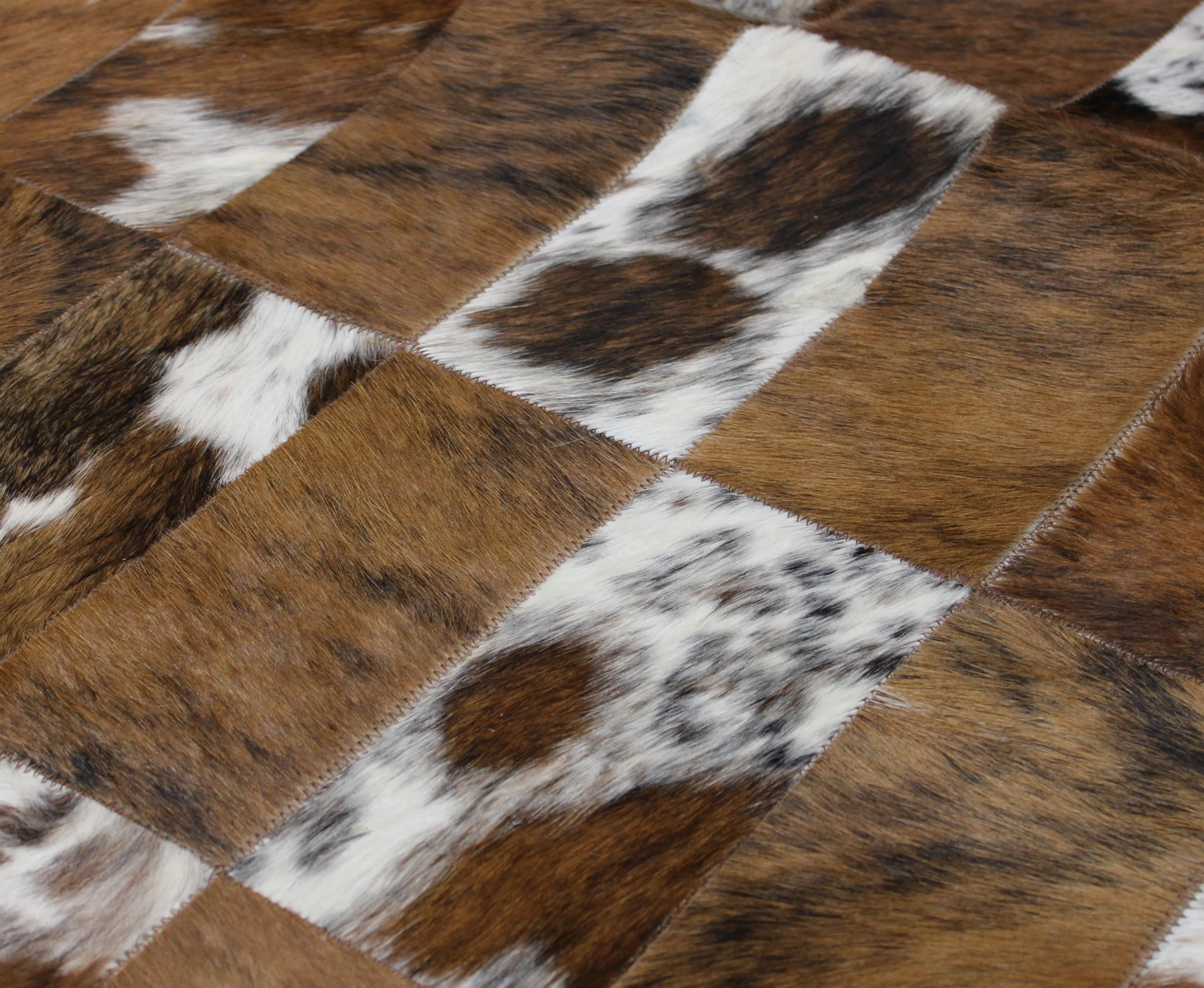 Brindle Patchwork Cowhide Rug –  Size 47 x 33 IN | 119x 83 cm | Premium Cowhide Rug