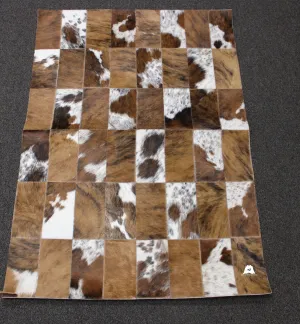 Brindle Patchwork Cowhide Rug –  Size 47 x 33 IN | 119x 83 cm | Premium Cowhide Rug