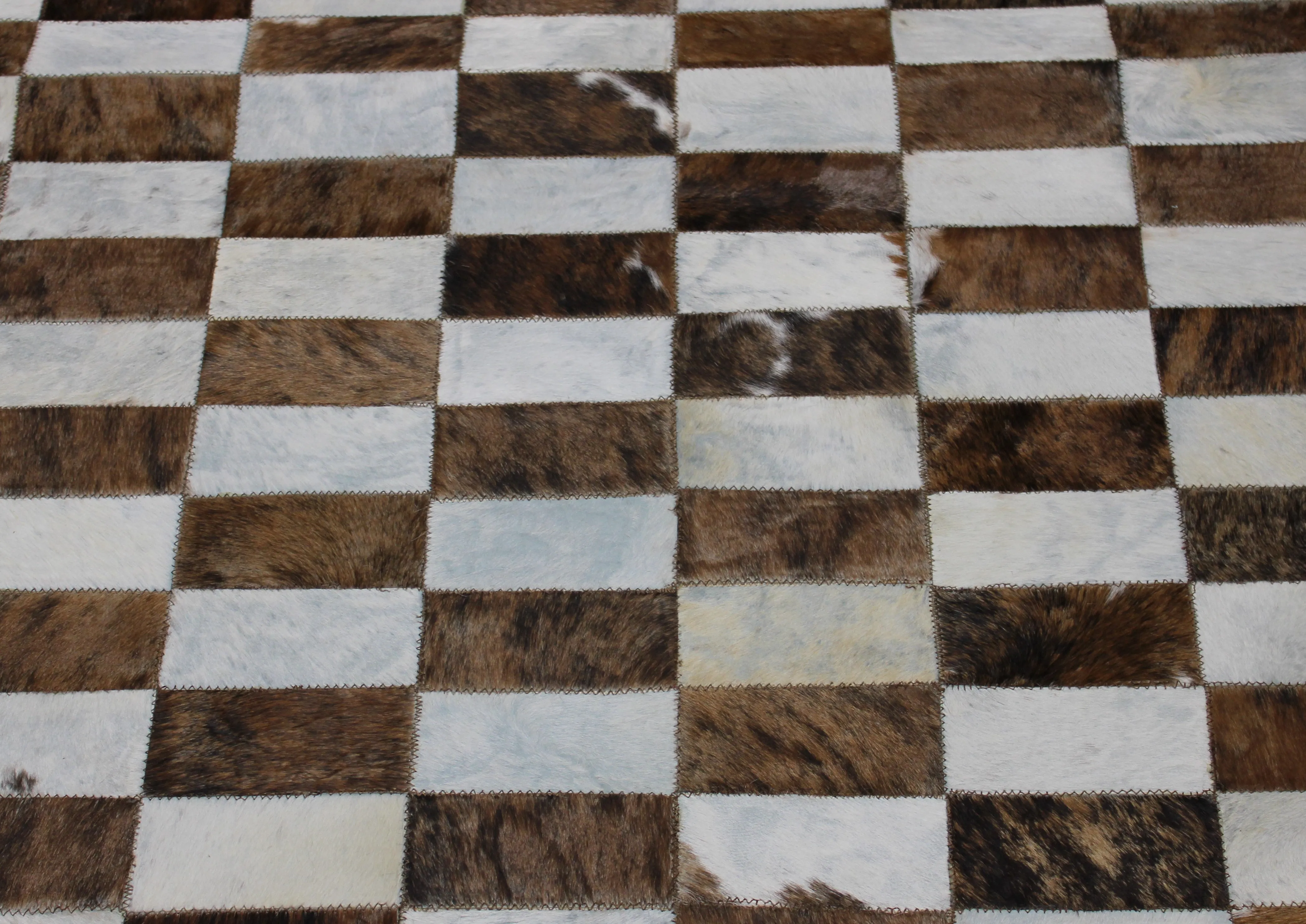 Brindle Patchwork Cowhide Rug – Size 58 x 41 IN | 144x 101 cm | Premium Cowhide Rug