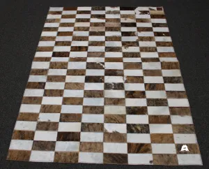 Brindle Patchwork Cowhide Rug – Size 58 x 41 IN | 144x 101 cm | Premium Cowhide Rug