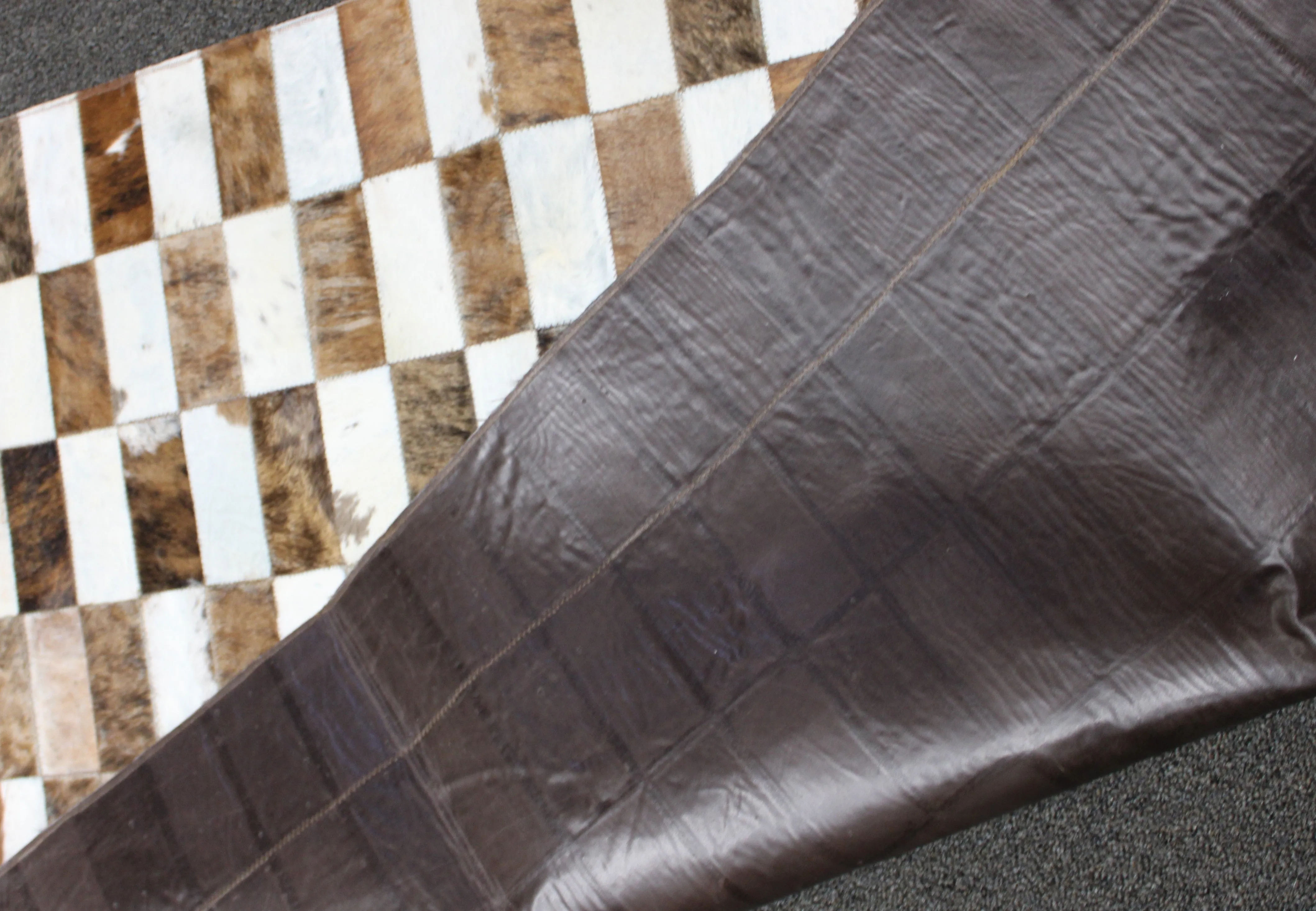 Brindle Patchwork Cowhide Rug – Size 58 x 41 IN | 144x 101 cm | Premium Cowhide Rug