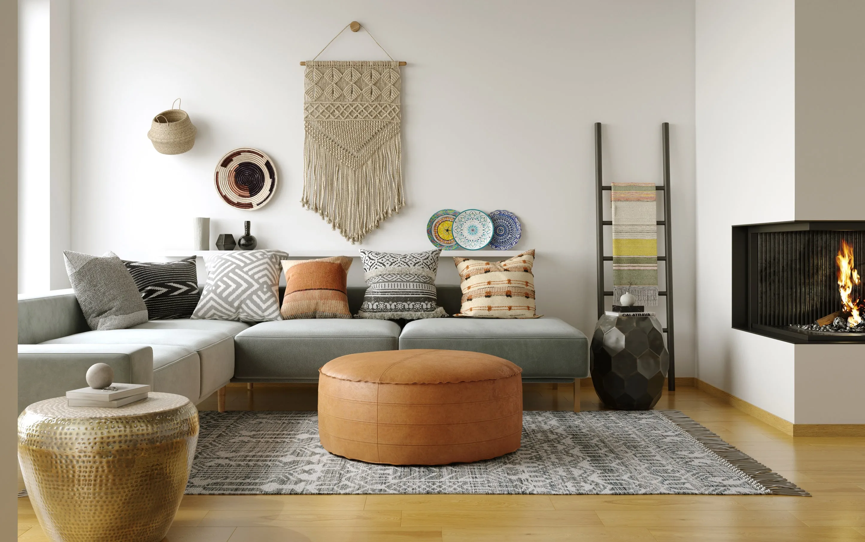 Brody 32 inch Round Coffee Table Pouf