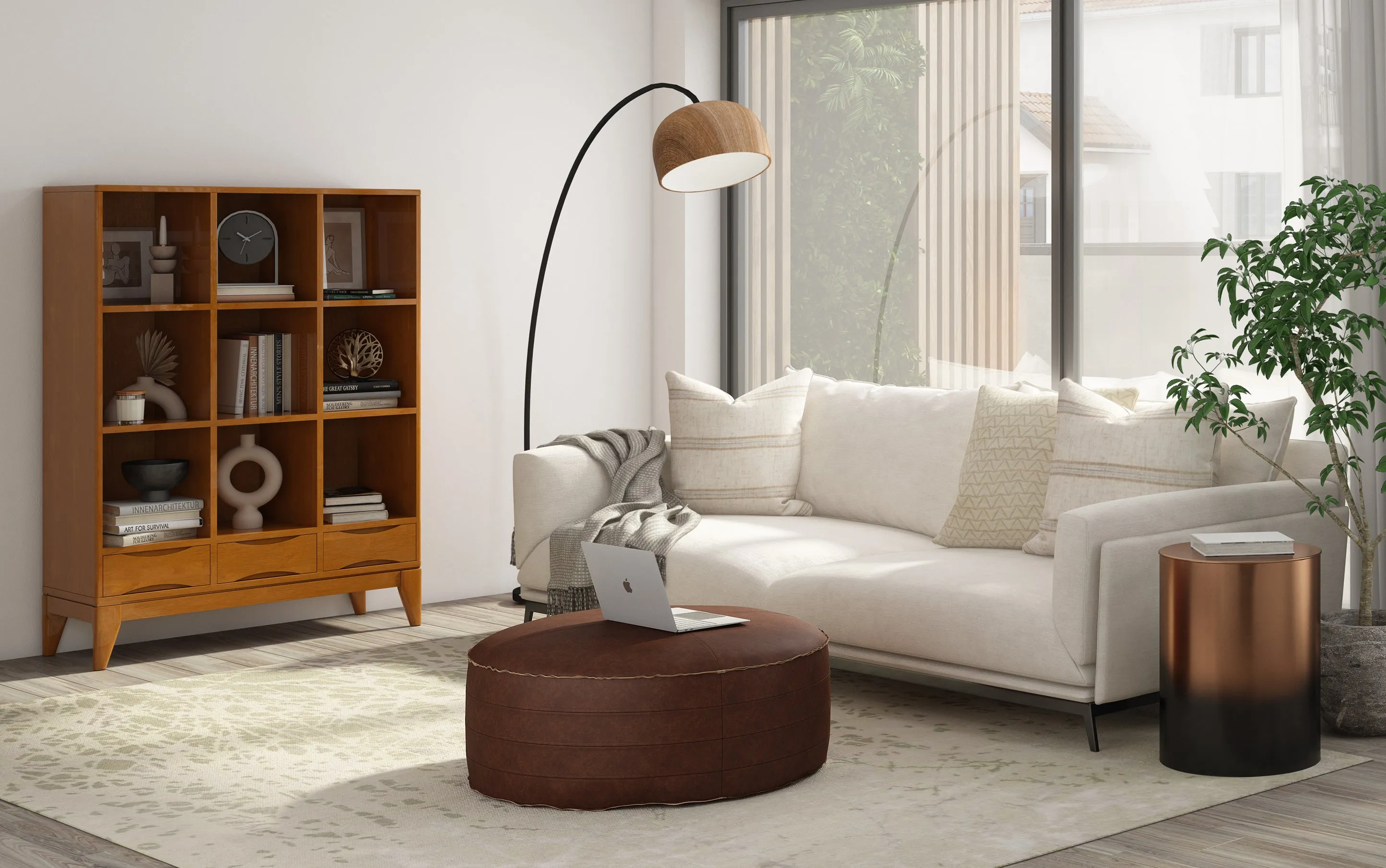 Brody 32 inch Round Coffee Table Pouf