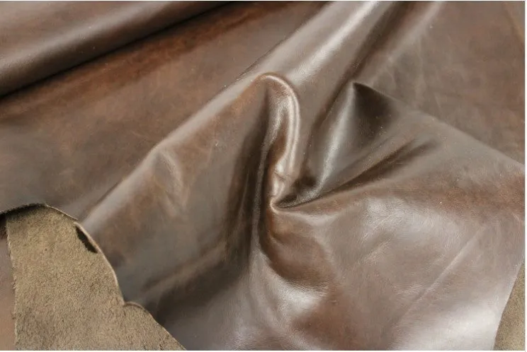BROWN DISTRESSED LEATHER Pre-Cuts - Genuine Cowhide leather skins hides/ 12"x12", 12"x18", 12"x24", 24"x24"/ 2.5 oz - 3 oz (1.0 to 1.2mm)