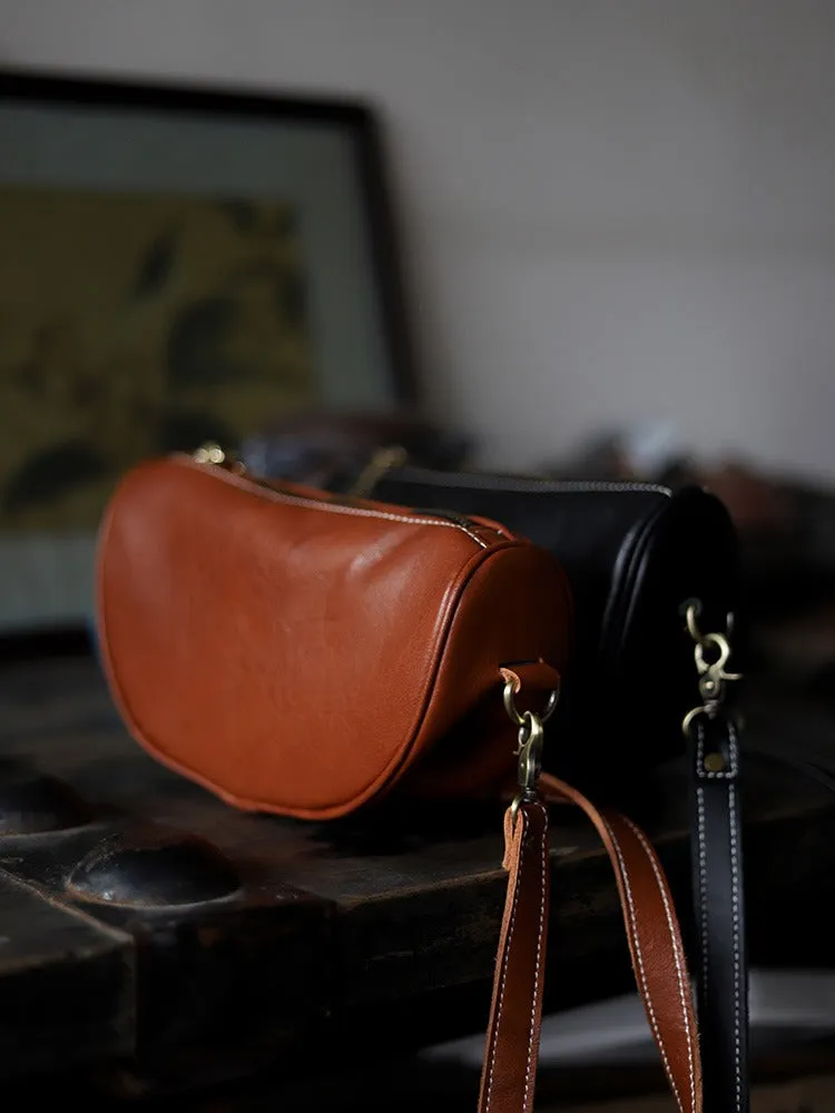 Brown LEATHER Saddle Side Bags WOMEN Contrast SHOULDER BAGs Small Crossbody Purse FOR WOMEN