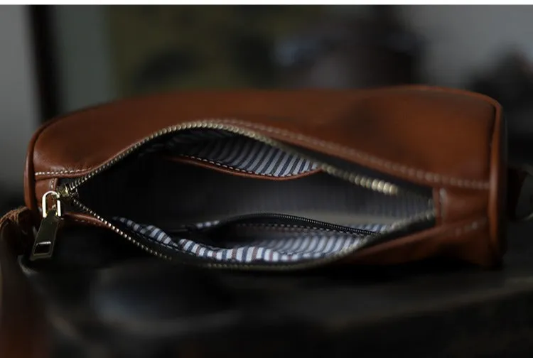Brown LEATHER Saddle Side Bags WOMEN Contrast SHOULDER BAGs Small Crossbody Purse FOR WOMEN
