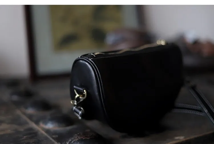 Brown LEATHER Saddle Side Bags WOMEN Contrast SHOULDER BAGs Small Crossbody Purse FOR WOMEN