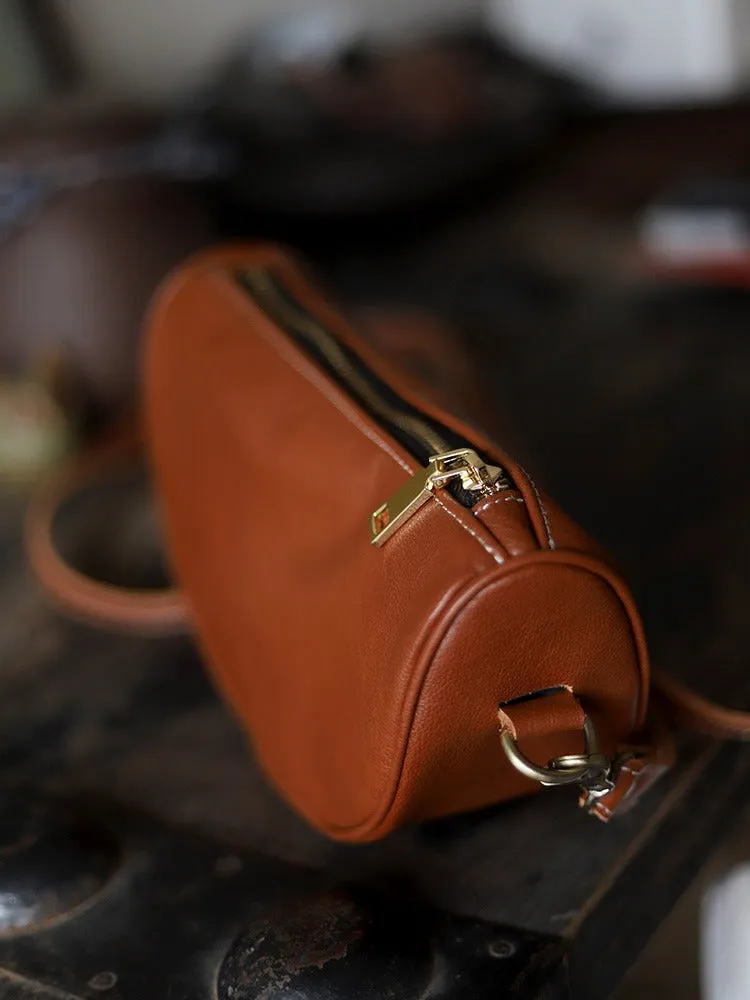 Brown LEATHER Saddle Side Bags WOMEN Contrast SHOULDER BAGs Small Crossbody Purse FOR WOMEN