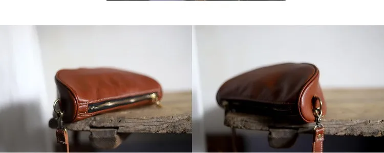 Brown LEATHER Saddle Side Bags WOMEN Contrast SHOULDER BAGs Small Crossbody Purse FOR WOMEN