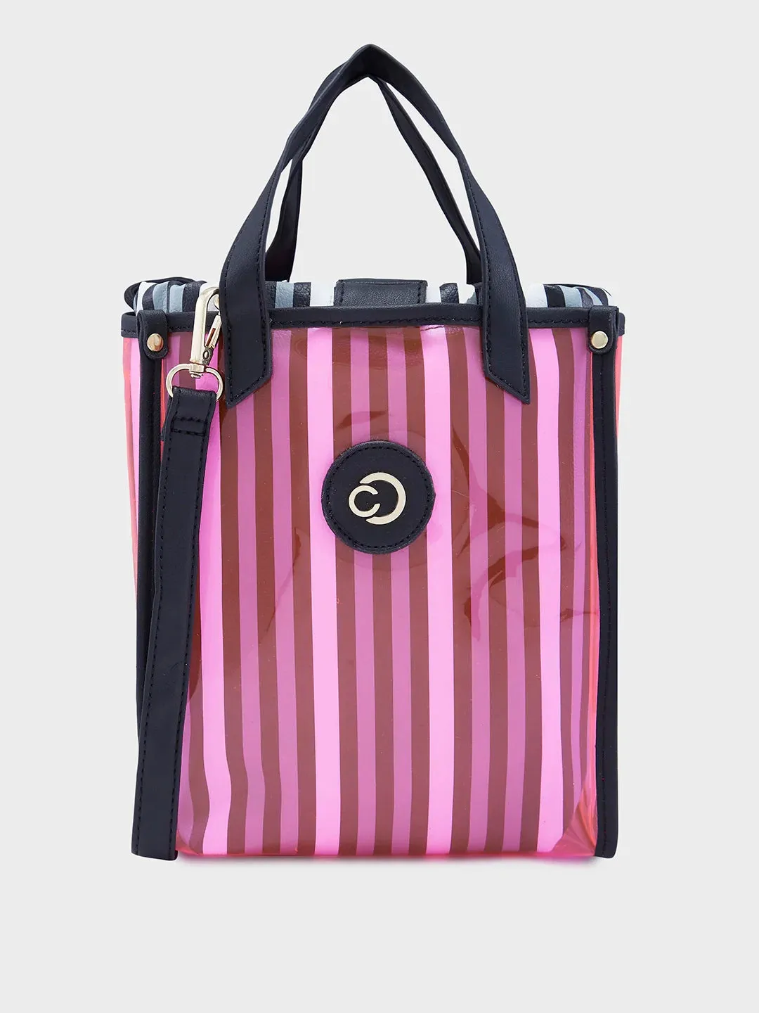 Caprese Josie Small Plastic PinkTote Bag