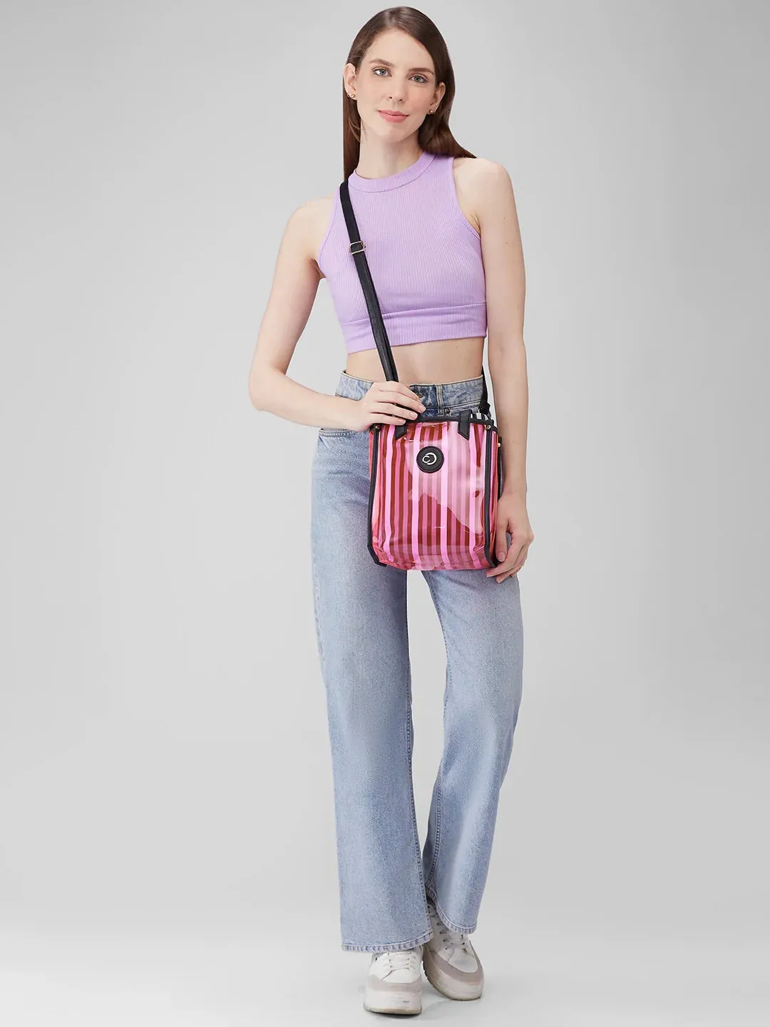 Caprese Josie Small Plastic PinkTote Bag