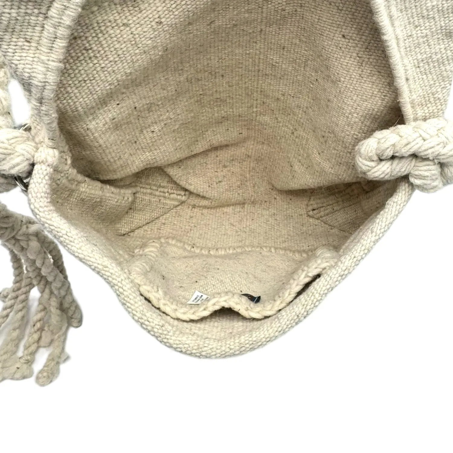 CHAMULA 100% Wool Shoulder/Crossbody Bag with Braided Strap - Beige
