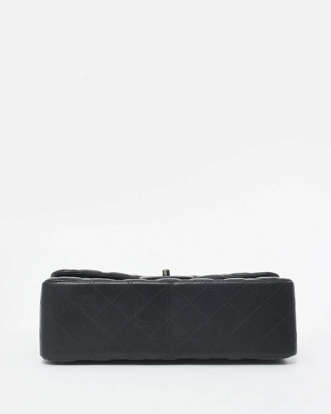 Chanel Black Lambskin Leather "So Black" Classic Jumbo Double Flap Bag