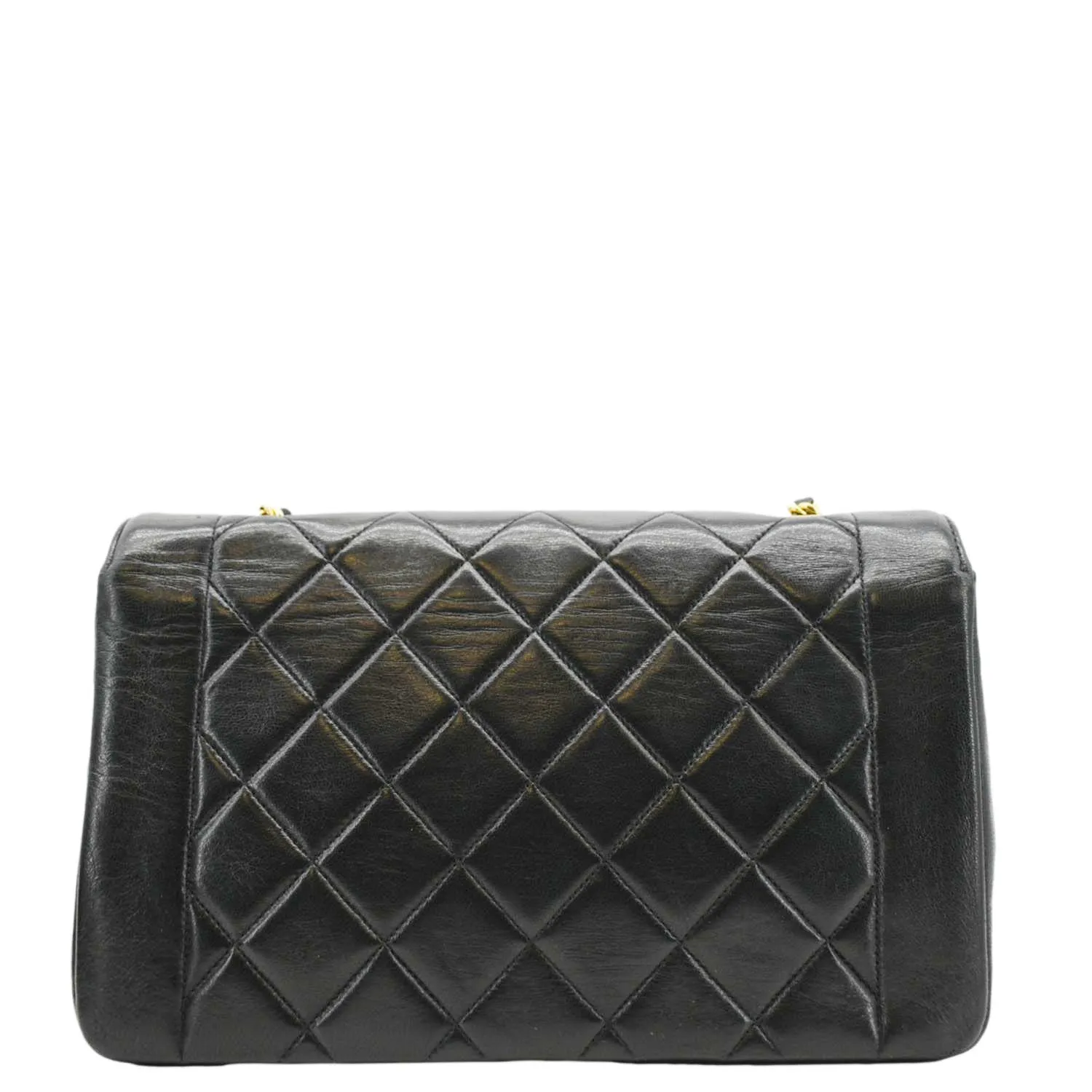 CHANEL Diana Flap Vintage Quilted Leather Shoulder Bag Black
