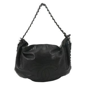 CHANEL Modern Chain Calfskin Leather Hobo Bag Black