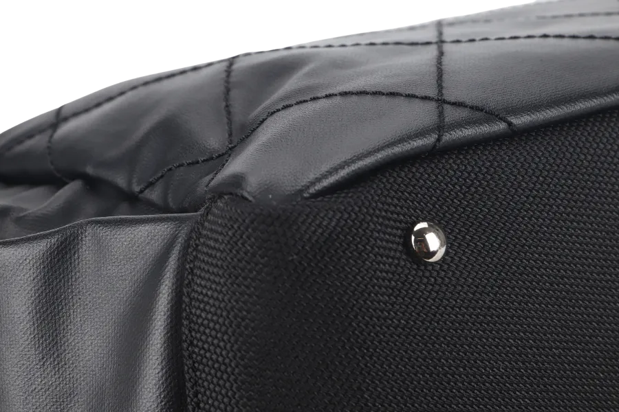 CHANEL PARIS BIARRITZ MEDIUM TOTE (1251xxxx) BLACK COATED CANVAS SILVER HARDWARE WITH CARD, DUST COVER AND BOX