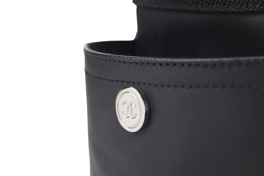 CHANEL PARIS BIARRITZ MEDIUM TOTE (1251xxxx) BLACK COATED CANVAS SILVER HARDWARE WITH CARD, DUST COVER AND BOX